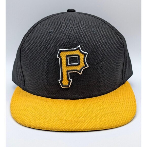 New Era 59fifty Pittsburgh Pirates Size 7 5/8 Fitted Hat Cap Black Yellow MLB - Picture 2 of 5